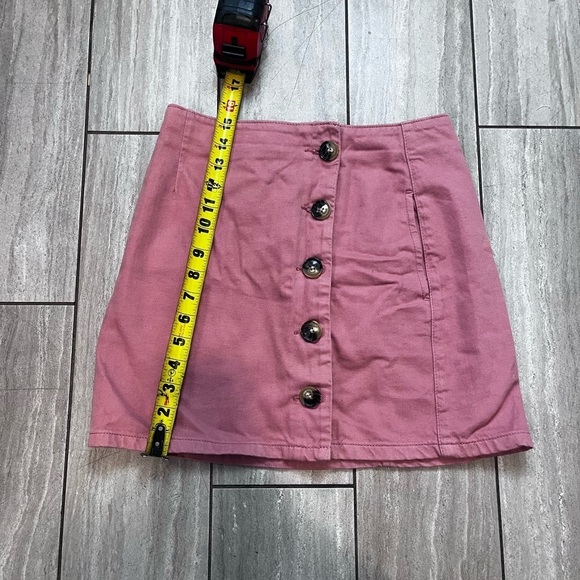 TopShop Womens Pink Button Front Mini Skirt Size 4 - Picture 5 of 5